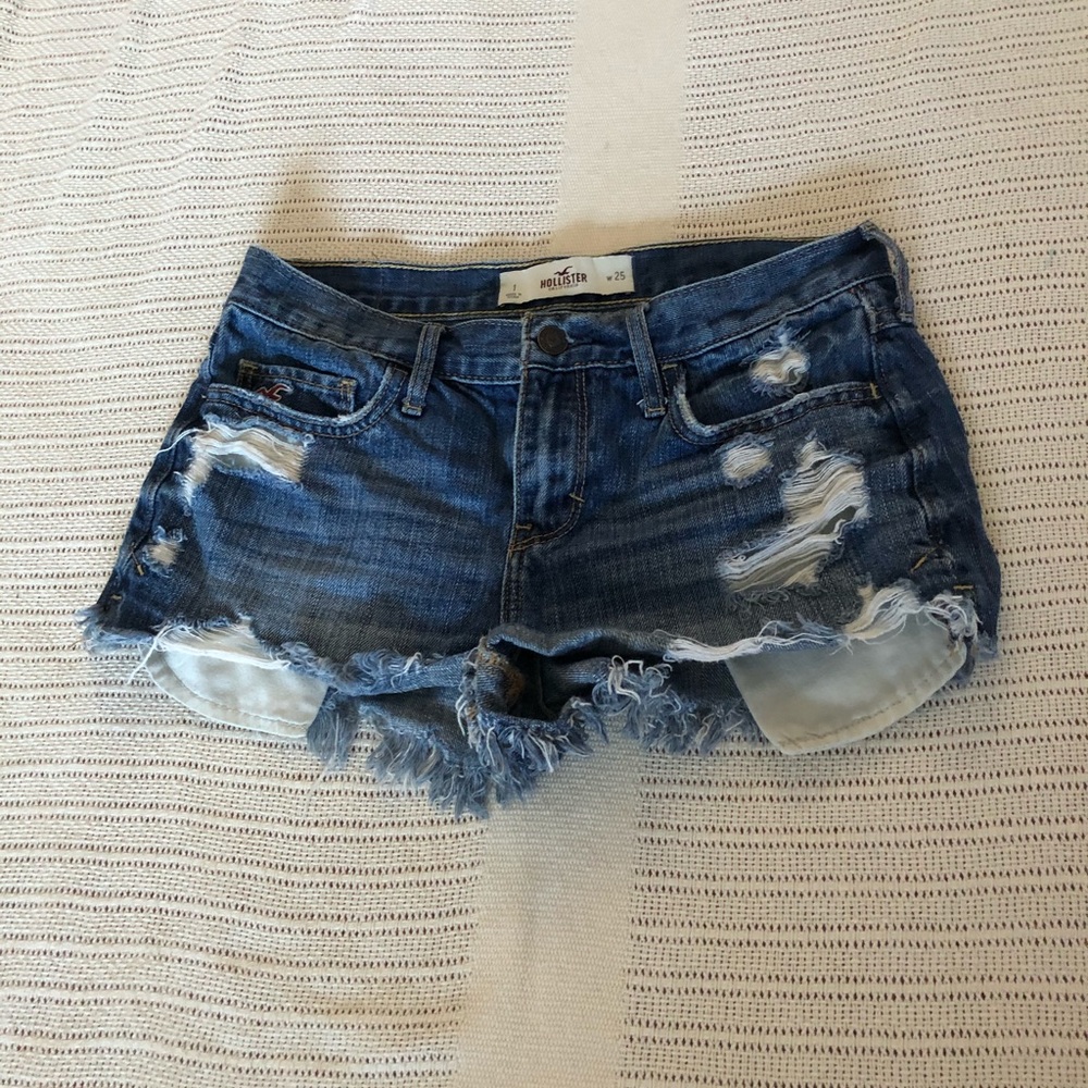 Hollister distressed jean shorts